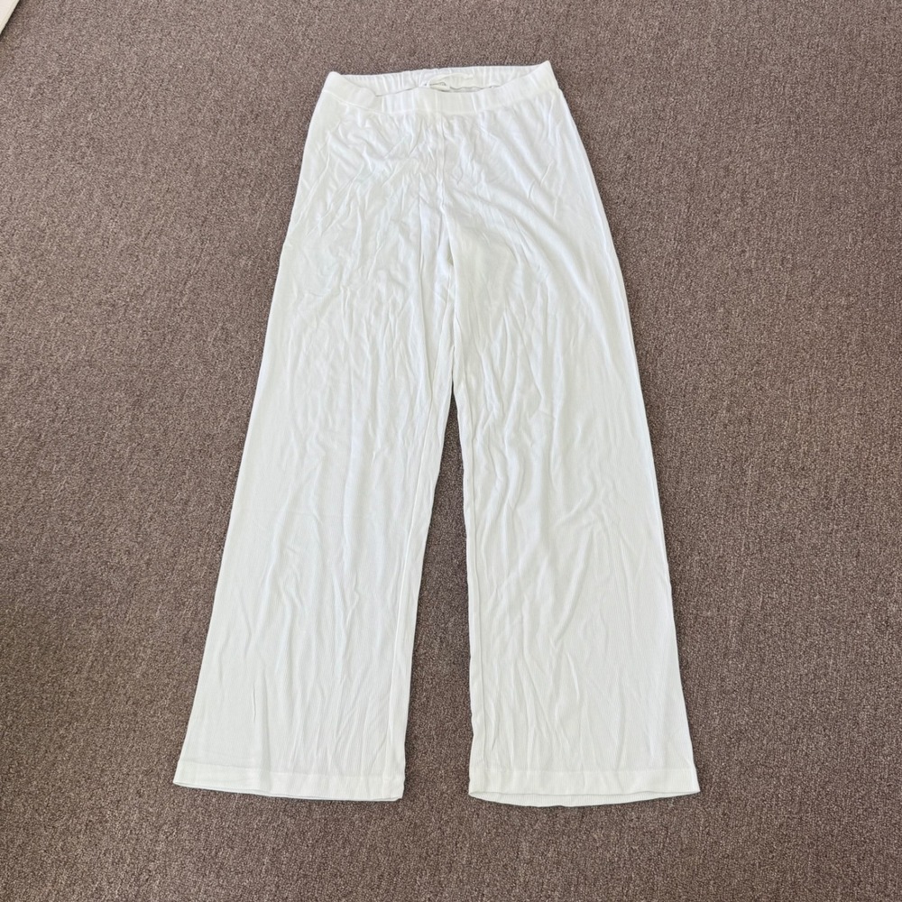 Skims Soft Lounge Ribbed Wide Leg Bone Modal Sleepwear Pants AP-SET-0600‎ Size M